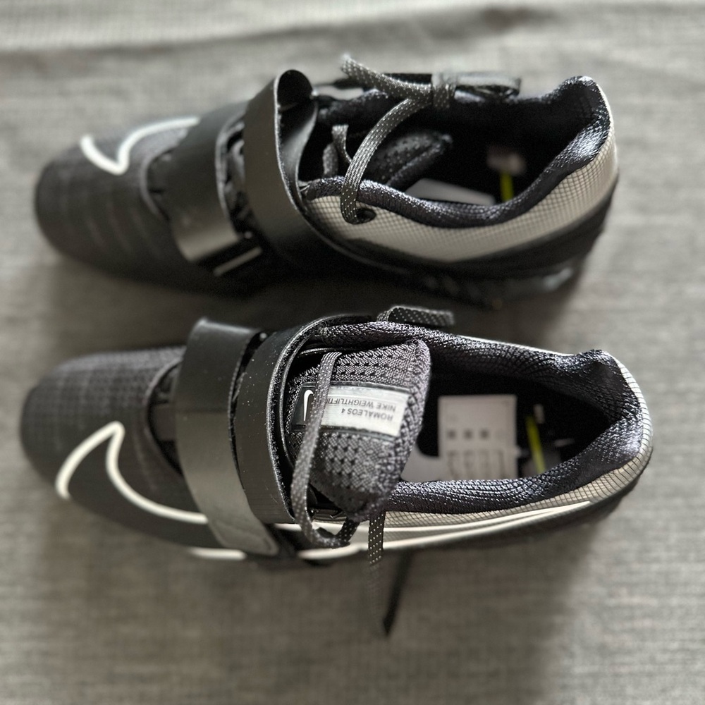 Nike Romaleos 4 Black and White Athletic Weightlifting Shoes